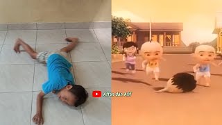 Tiru aksi Upin Ipin, Ehsan Pindah Semua Kawan Menangis, Fizi Sampai Terjatuh