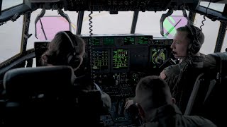 37th Airlift Squadron conducts C-130 aircraft flight formation