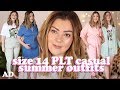 MIDSIZE CASUAL SUMMER OUTFIT IDEAS - PRETTYLITTLETHING TRY ON SIZE 14 | LUCY WOOD [AD]