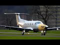 Pilatus PC-12 Pro landing at Buochs Airport