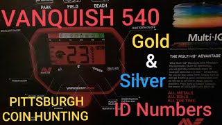 VANQUISH 540  Gold & Silver  ID Numbers.