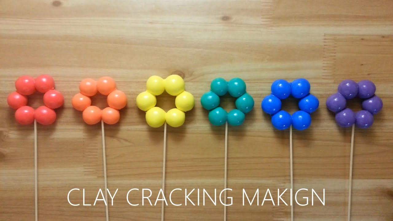 Rainbow donut clay cracking making 2 무지개 도넛 클레이로 만들기 2