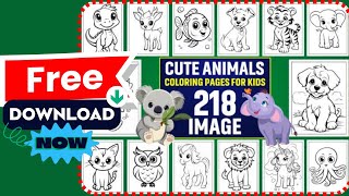 Free Download 218 Cute Animals Coloring Pages for Kids