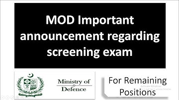 MOD important announcement regarding remaining screening exams | mod jobs 2022 |ministry of defence