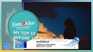 Esc 2018 // My top 10 before REHEARSALS // Sharon
