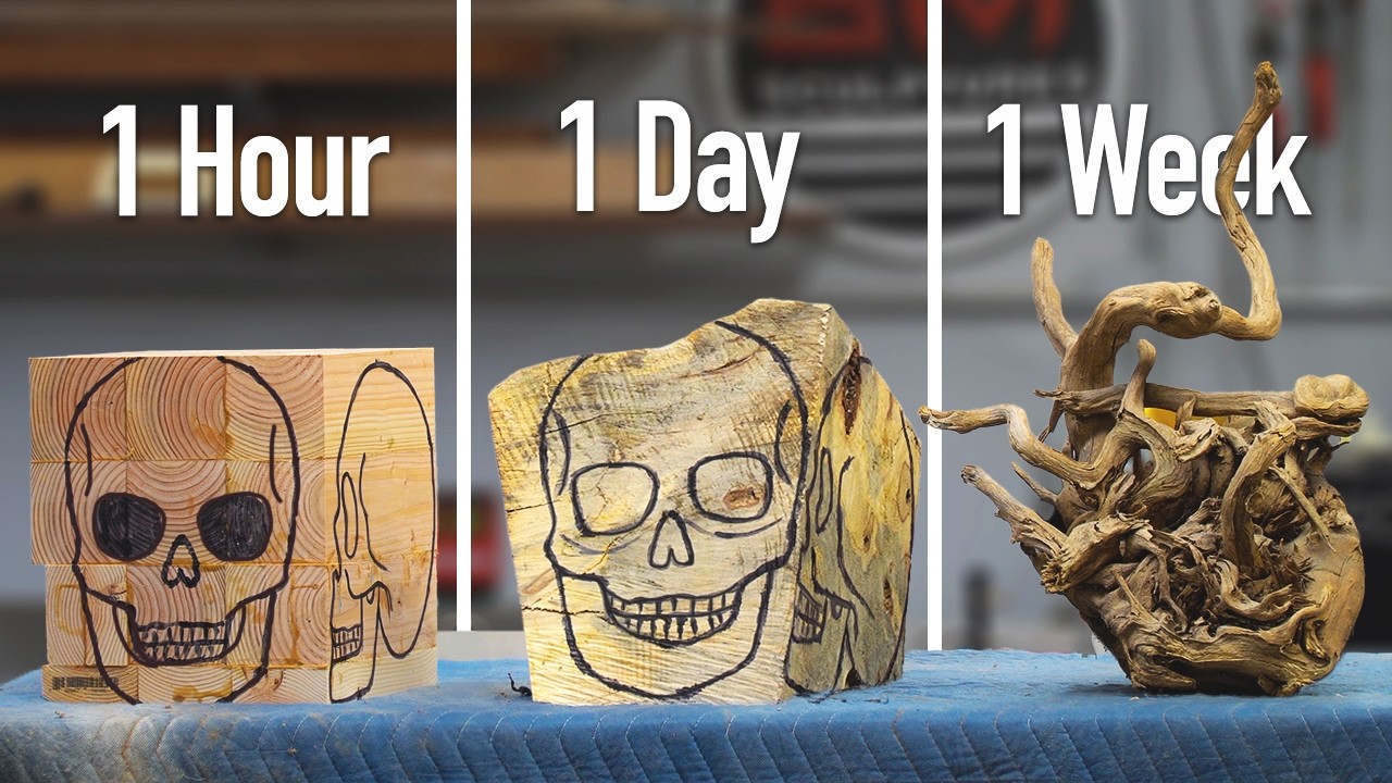 I Carved 3 Skulls- 1 Hr. VS. 1 Day VS. 1 Week — Transcript
