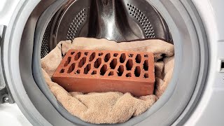 Experiment - Brick in Wet Towel on Service Mode - in a Washing Machine