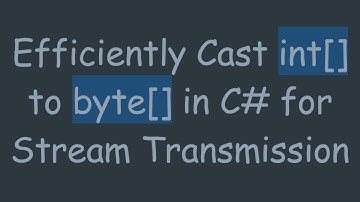 Efficiently Cast int[] to byte[] in C#  for Stream Transmission