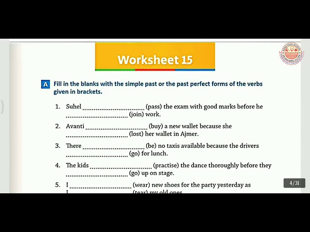 class 5 worksheet no 15 everyday english grammar youtube