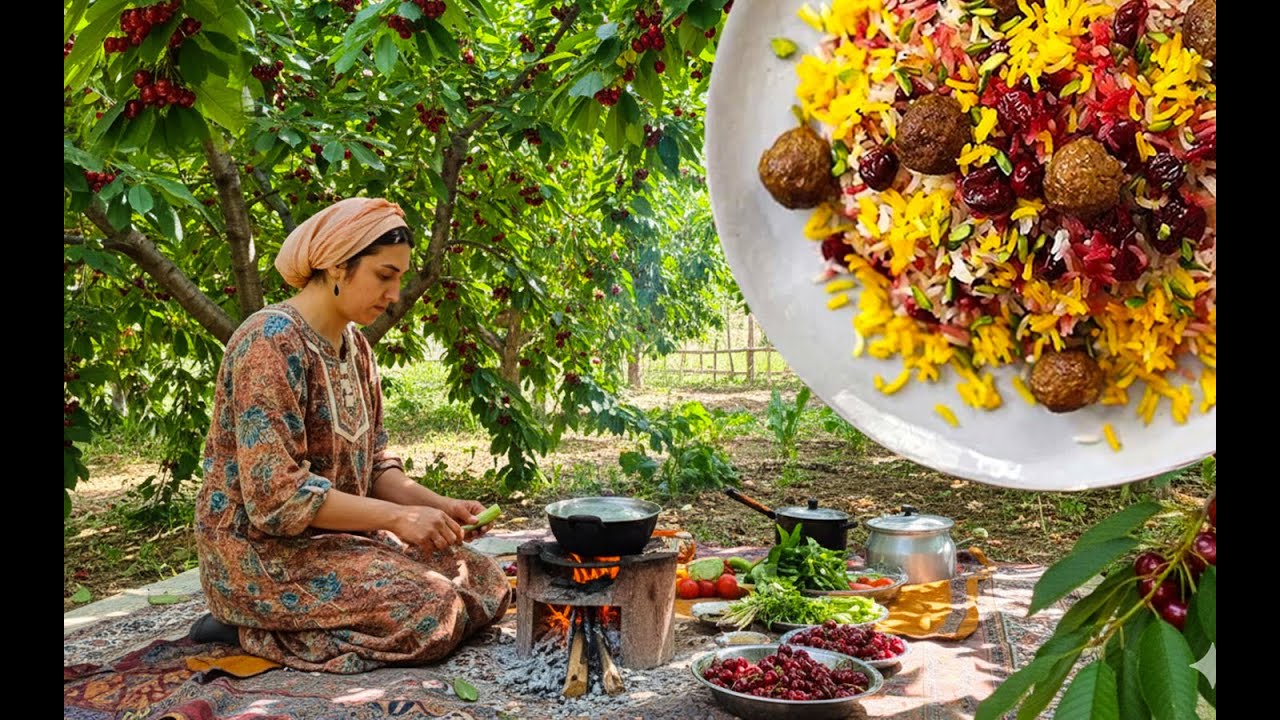 Real rural life/Experience living in the village and cooking cherry pilaf