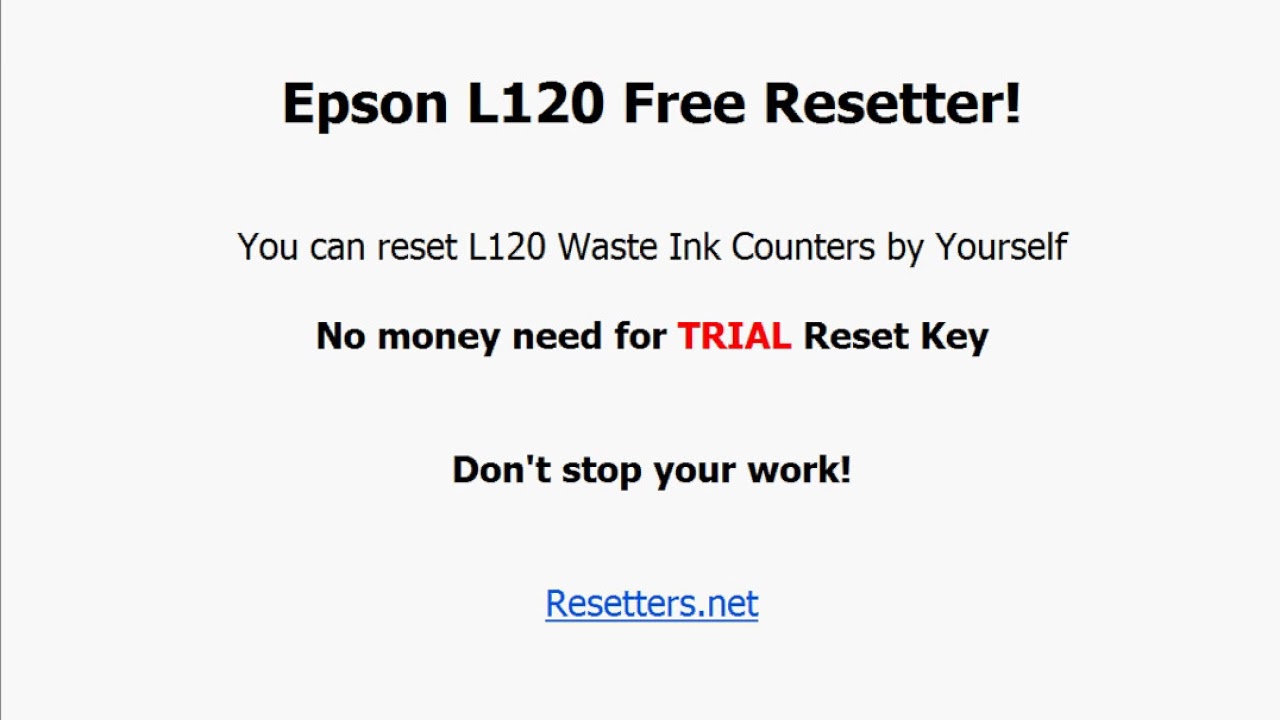 Epson l120 free resetter download and reset epson l120 printer youtube