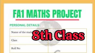 8th Class 💯 MATHS FA-1 Project Work 2024-2025 | 8th 💯FA-1 MATHSProject Work | 💯MATHS Project #8thfa1