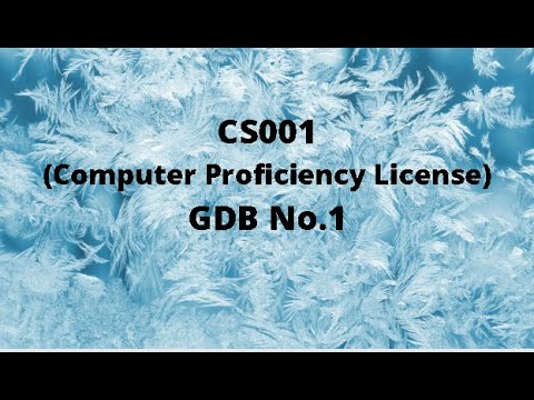 CS001 (Computer Proficiency License) GDB No.1 Idea Solution