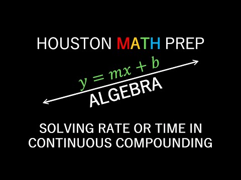 Continuous Compounded Interest (Solving for Rate or Time)
