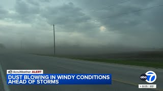 Dust storms hit far west suburbs ahead of storms