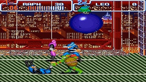 T.M.N.T. IV Turtles in Time (SNES) - Level Hard - 1 Credit Clear