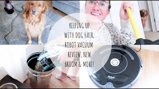 WHAT CLEANING IS LIKE WITH TWO GOLDEN RETRIEVERS, ROOMBA REVIEW, BEST BROOM FOR DOG HAIR &amp; MORE!