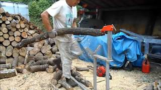 薪の玉切り補助具