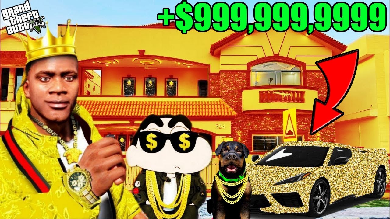 FRANKLIN & SHINCHAN TOUCH ANYTHING BECOME GOLD || EVERYTHING IS FREE IN GTA 5