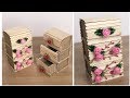 Making Multi Storage Box From Wicker Rope and Popsicle Sticks | Çekmeceli Kutu Yapımı