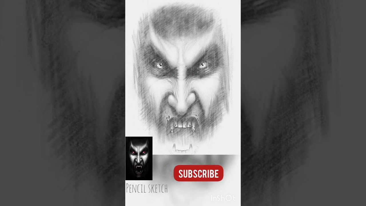 Vampire pencil sketch art 