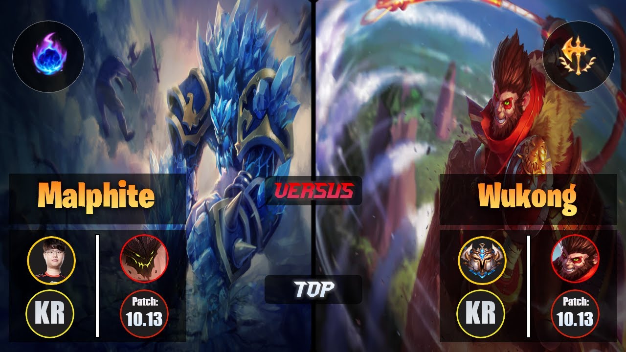 Sword MALPHITE (Top) [Arcane Comet] VS WUKONG - Challenger KR Patch 10.13