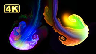 Abstract Liquid! V - 6! 1 Hour 4K Relaxing Screensaver for Meditation. Relaxing Music! Amazing Fluid
