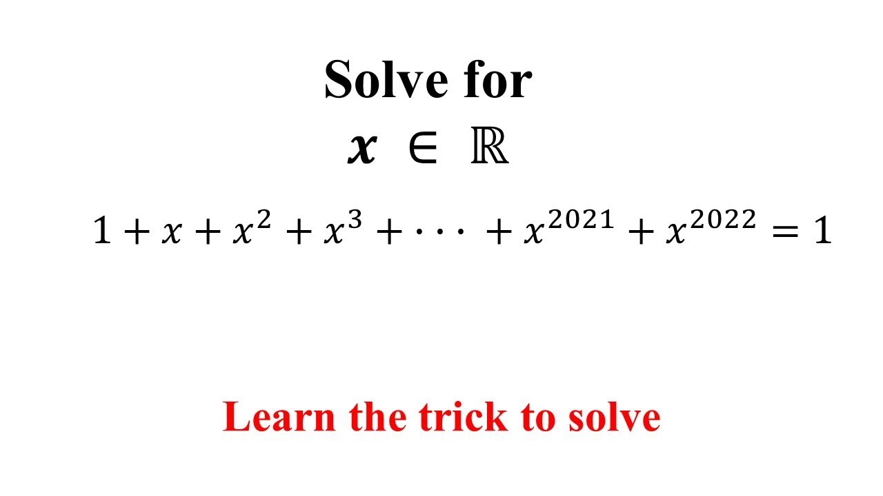 Can you solve this nice equation | Here is a simple and easy solution ...