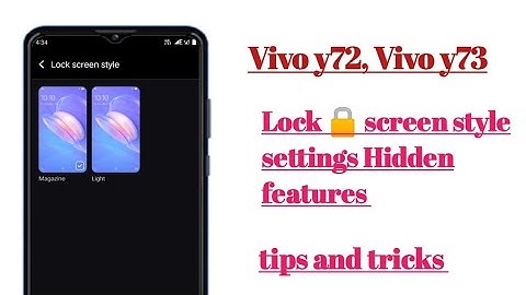 Vivo y72, y73 lock 🔒 screen style settings Hidden features how to use