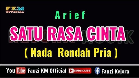 ARIEF - SATU RASA CINTA [ Karaoke ] Nada Rendah PRIA - Nada Dasar = Cm