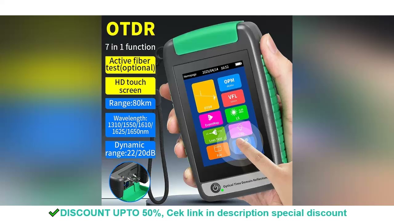 COMPTYCO 80KM OTDR Multi-functional Optical Time Domain Reflectometer Touch Screen Fiber Optic