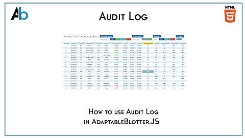 AdaptableBlotter.JS Audit Log