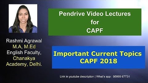 Most important topics for Paper II (CAPF 2018)