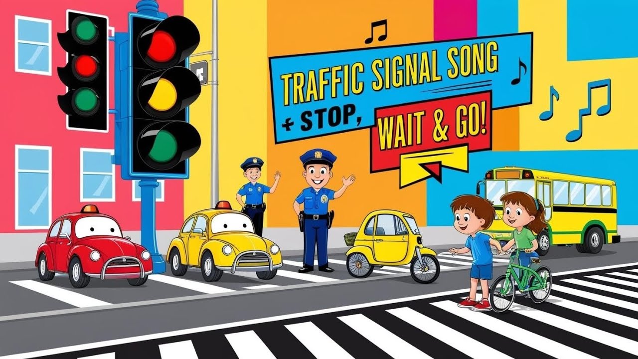 Traffic Lights Song| Nursery Rhymes| Red Light Red Light What Do You ...