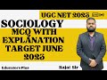 UGC NET Sociology I MCQ With Explanation Target June 2023 I #ugcnetsociology I Rajat Sir