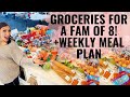 Groceries + meal plan for family of 8! +TONS of affordable grocery tips!