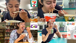 🇰🇷 Eating only from convenience stores for 24 hours ( 10$ CHALLENGE IN KOREA)