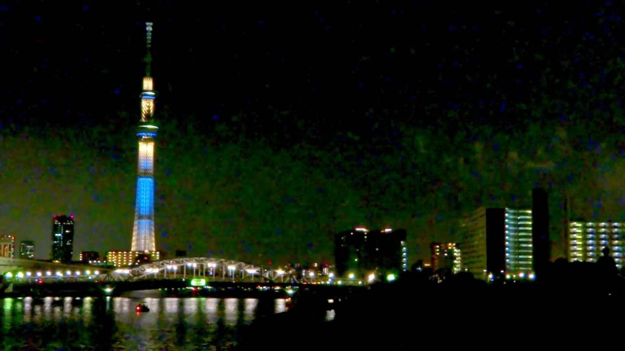 013 隅田川花火大会16 東京スカイツリーライトアップ夜景汐入公園 Youtube