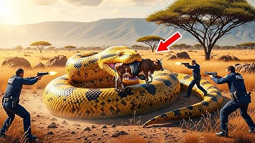 Brave Heroes Save Hyperactive Mother Cow from Giant Python’s Terrifying Attack 🐍