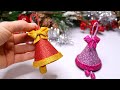 DIY Новогодние игрушки- Колокольчики из фоамирана🎄Украшения для ёлки на Новый год🎄Новогодние поделки