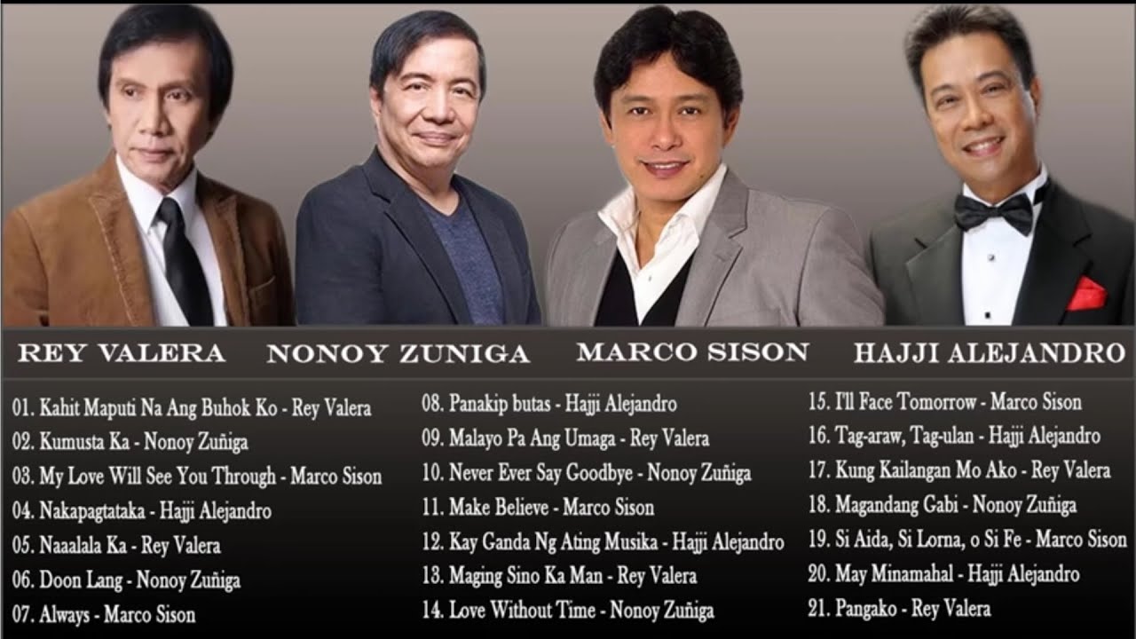 ⁣Continuous OPM Tagalog Love Songs  Rey Valera, Marco Sison, Nonoy Zuñiga, Hajji Alejandro