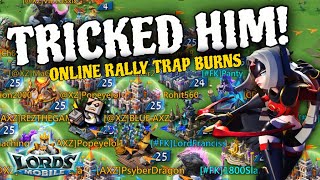 Lords Mobile| PERFECT BAIT - ONLINE RALLY TRAP TAKING MASSIVE HIT!