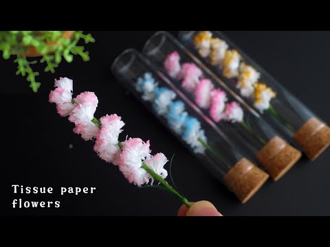 ティッシュペーパーでネジバナ風の可愛い花の作り方 - DIY How to Make Paper Flowers With Tissue