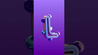 Marble run Letter L #c4d #satisfying #3dart #shorts