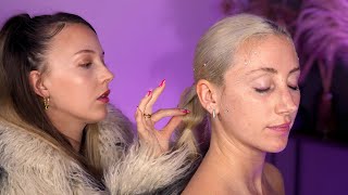 ASMR "Back Of The Class" Euphoria Inspired Hair Play | baby hair slicking & gem stone placements