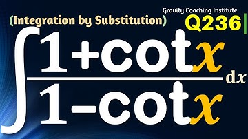 Q236 | ∫ (1-cot⁡x)/(1+cot⁡x) dx | Integral of 1 - cot x / 1 + cot x | Integrate 1 - cot x / 1 + cotx