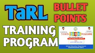 TaRL - TRAINING PROGRAM #TaRL #tarl