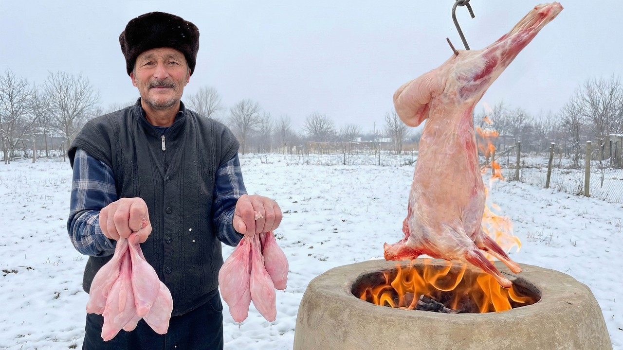 Cooking a Traditional Tandoor Stuffed Lamb with Rice