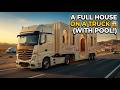 A Full House… Built on a Truck 😱 (With Pool!) |This Mercedes Truck Has a Swimming Pool Inside