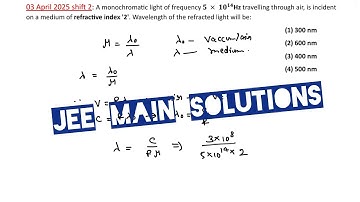A monochromatic light of frequency 𝟓 × 𝟏𝟎 𝟏𝟒 Hz traveling through air, is incident on | Hemant Malav